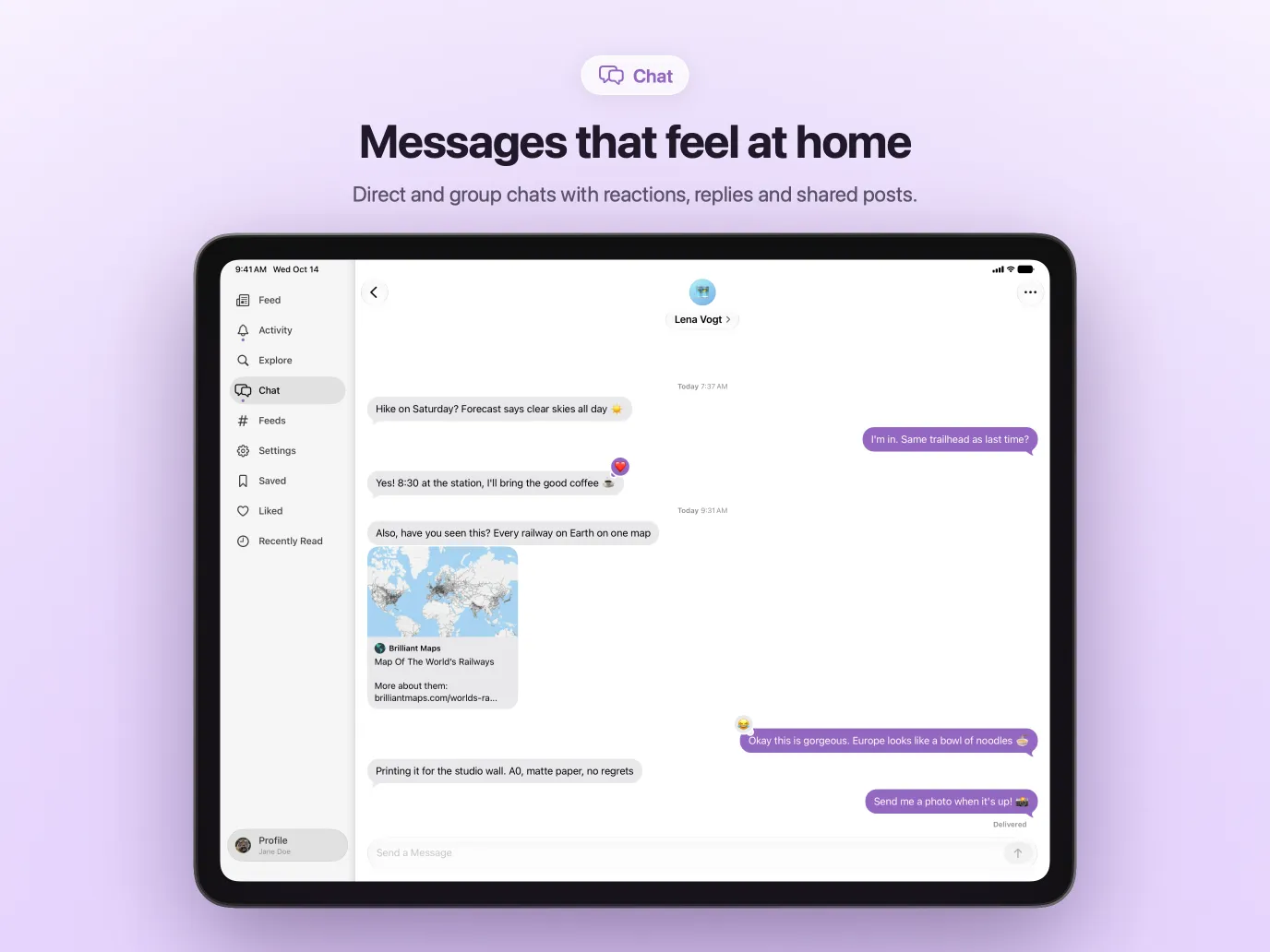iPad: Messages that feel at home