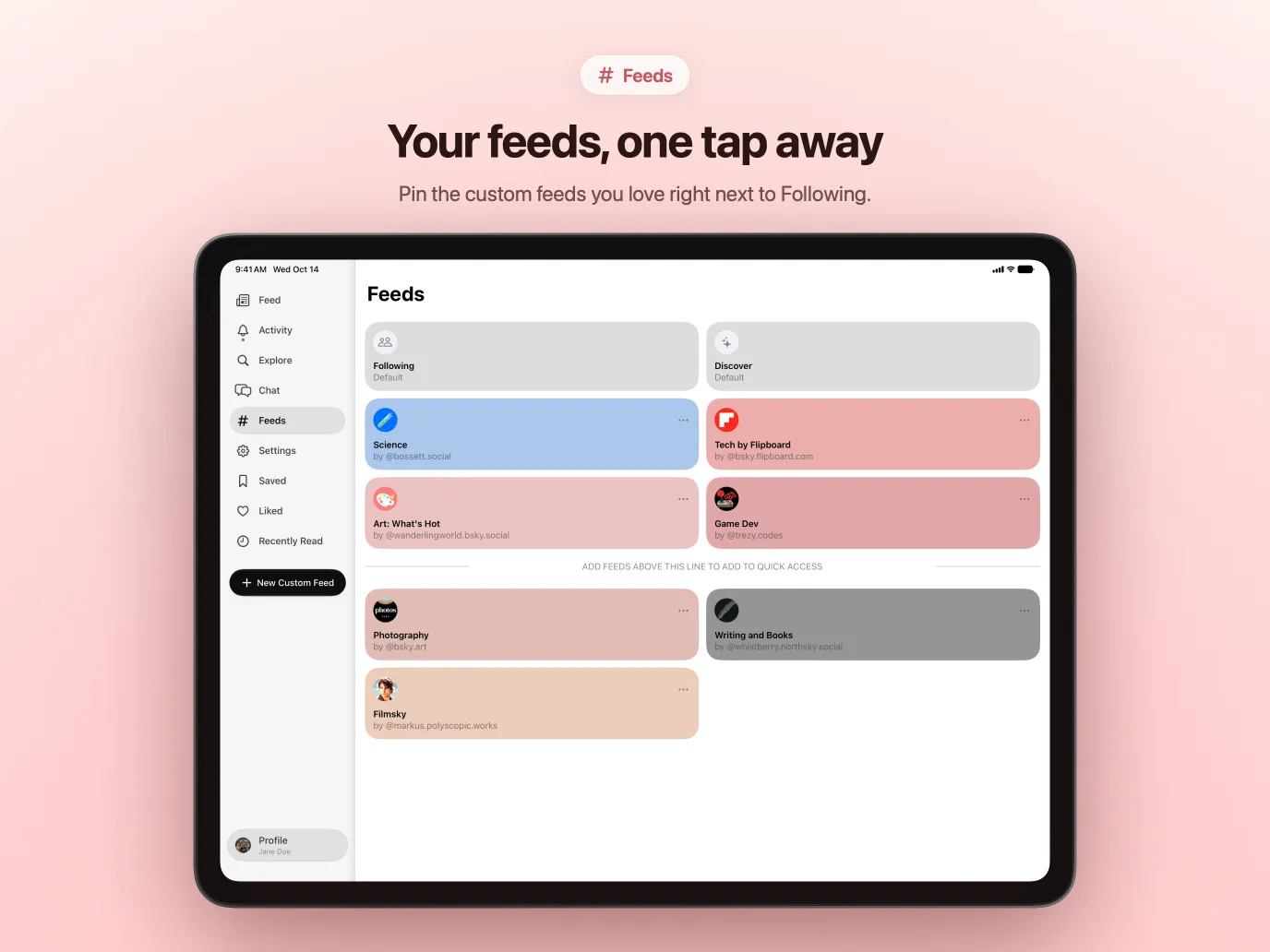 iPad: Your feeds, one tap away