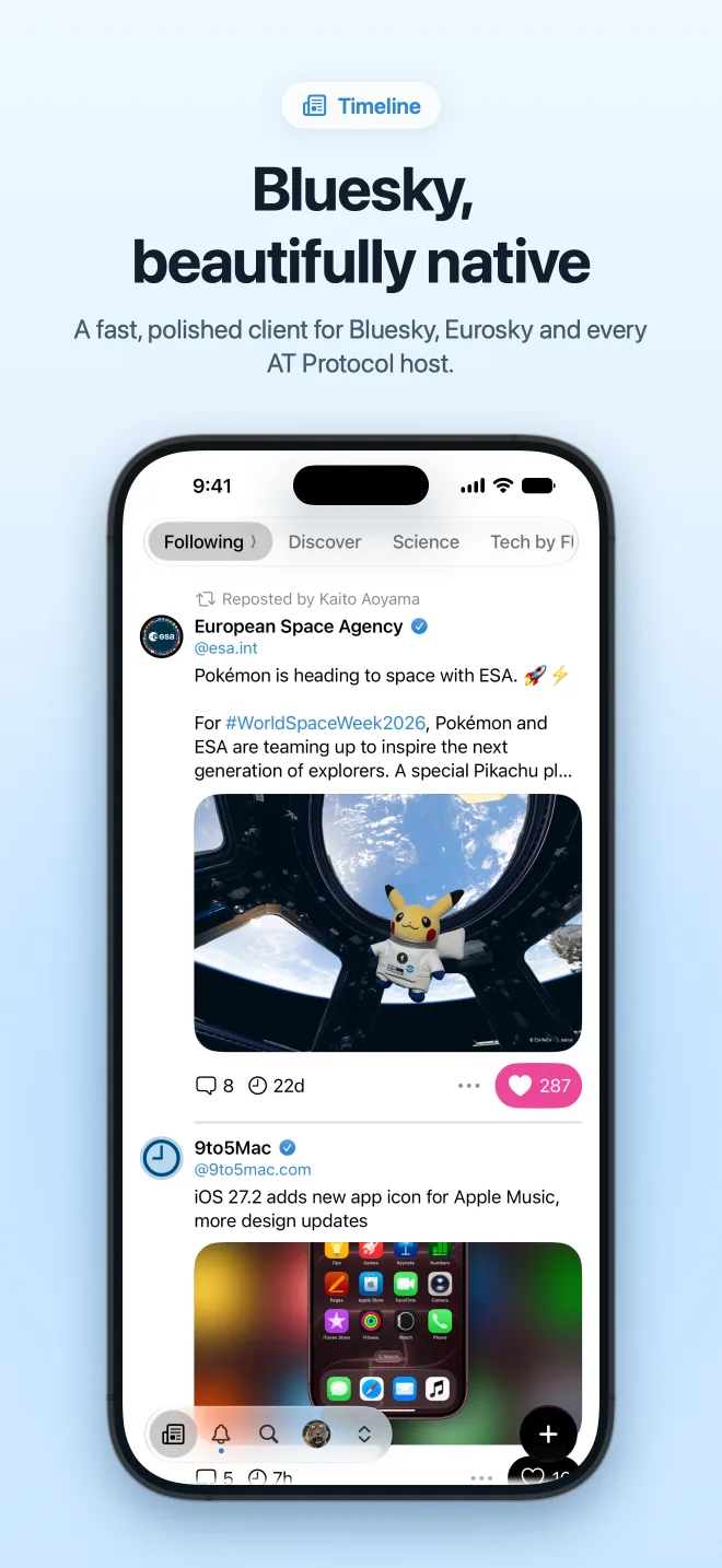 iPhone: Bluesky, beautifully native